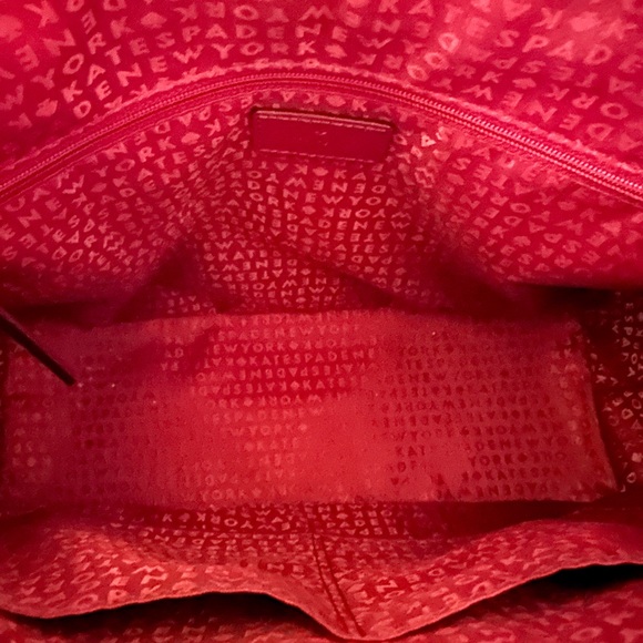 Kate Spade Red Plum Bow Kirk Park Medium Maize Dome Satchel - Picture 6 of 13
